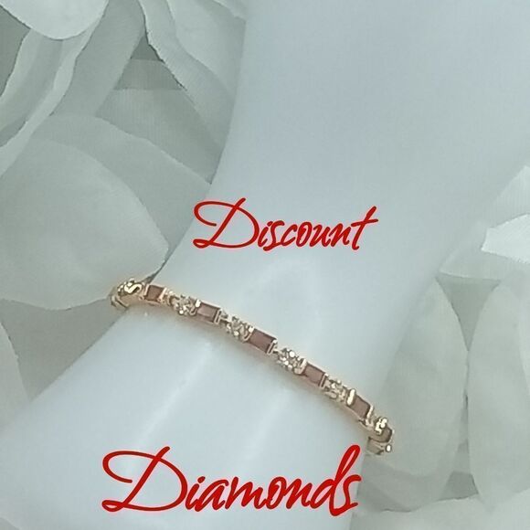 Red & White 30 Ct. Diamond Bracelet 14K Gold on 925 Silver - Picture 5 of 7